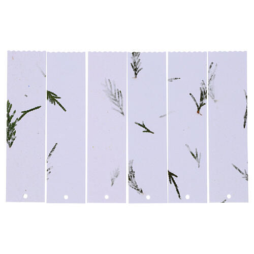 Marcalibros blanco 6 piezas rectangular pino 15x4 cm 1