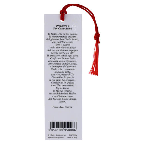 Bookmark with bow, St. Carlo Acutis, 4x2 in 2