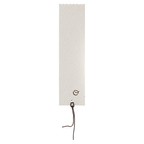 Marque-page rectangulaire croix tau cordon marron 16x4 cm 2