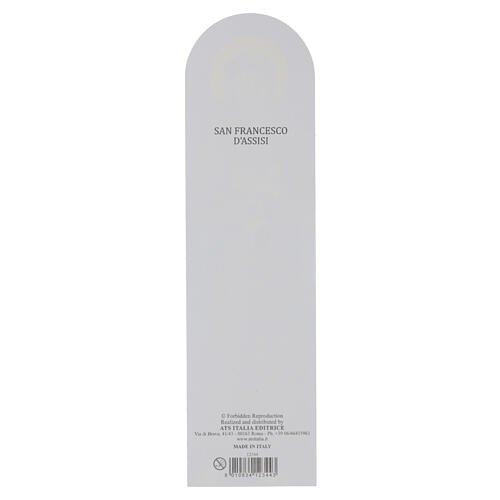 Saint Francis of Assisi Bookmark in cardboard, 20x5 cm 2