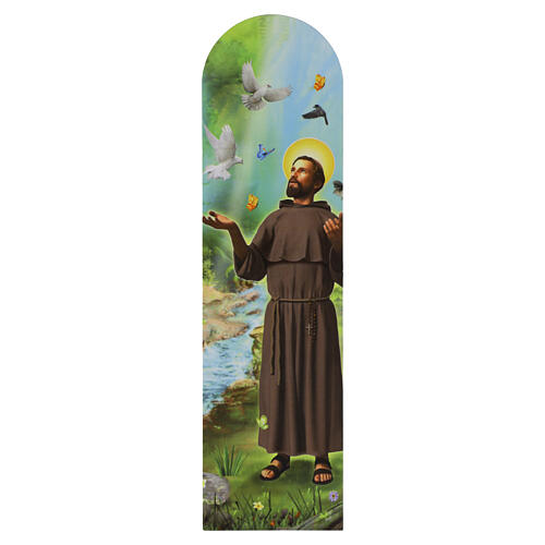 Marcador de livro São Francisco de Assis com pombas em cartão 20x5 cm 1