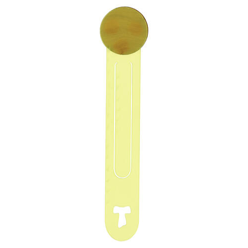 Segnalibro giallo con medaglia Pax et Bonum Monastero Clarisse 3