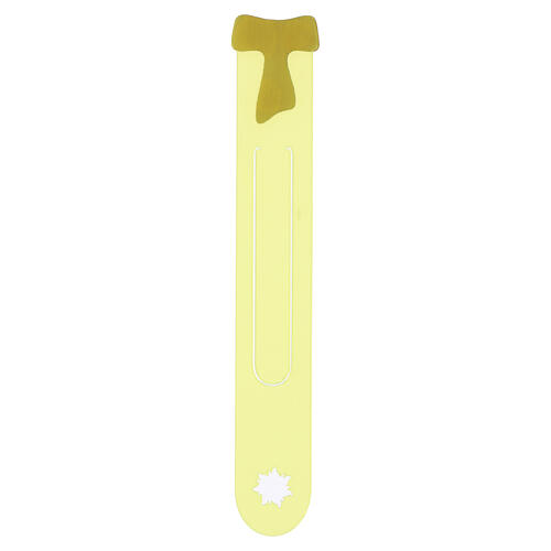 Segnalibro giallo religioso Tau Monastero Clarisse 3