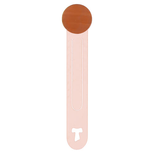 Peach-coloured bookmark with engraving "May the Lord give you peace", Monastery of Poor Clares 3