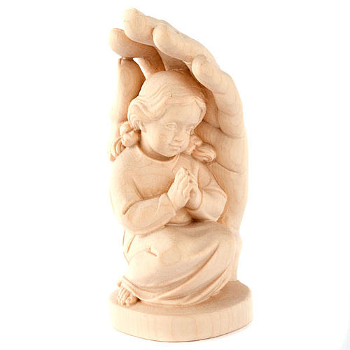 Hand of God with baby girl in wood 1