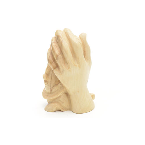 Hand of God with baby girl, olive wood 2