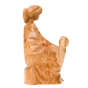 Estatua de Virgen con el Niño en madera de olivo