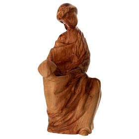 Estatua de Virgen con el Niño en madera de olivo