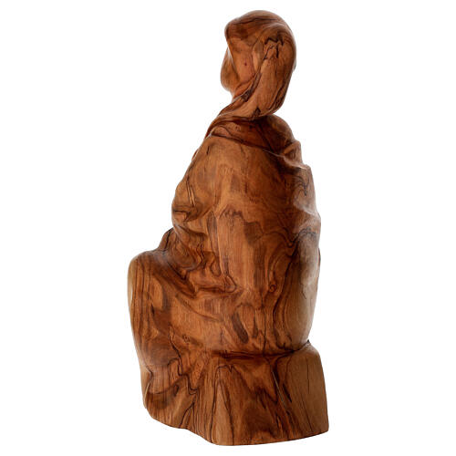 Estatua de Virgen con el Niño en madera de olivo 4