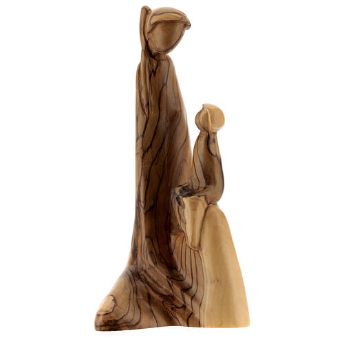 Vierge avec enfant Jésus en bois d'olivier, assis 1