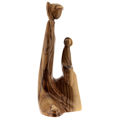 Vierge avec enfant Jésus en bois d'olivier, assis 3