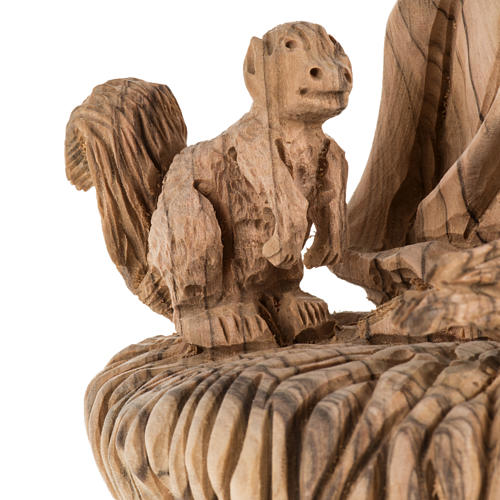 Saint Francis of Assisi statue in Holy Land olive wood 30 cm 6