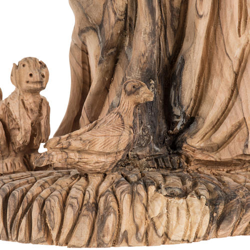 Saint Francis of Assisi statue in Holy Land olive wood 30 cm 7
