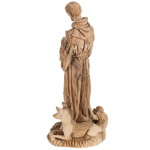Saint Francis of Assisi statue in Holy Land olive wood 30 cm 9