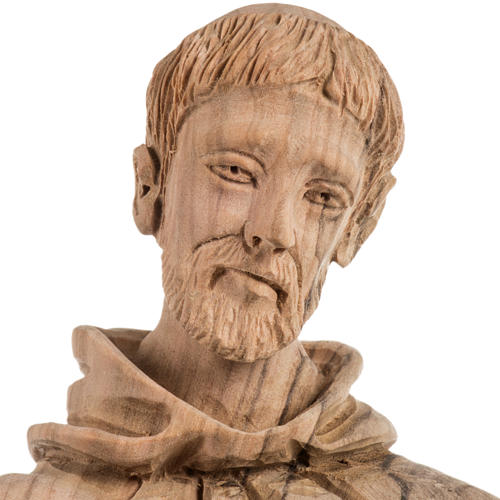 Saint Francis of Assisi statue in Holy Land olive wood 30 cm 12