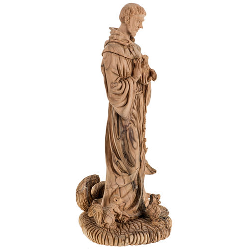 Statua San Francesco legno olivo Terrasanta 30 cm 11