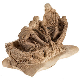 Estatua de la Pesca Milagrosa en madera de olivo