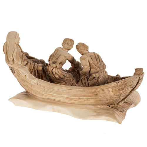 Estatua de la Pesca Milagrosa en madera de olivo 6