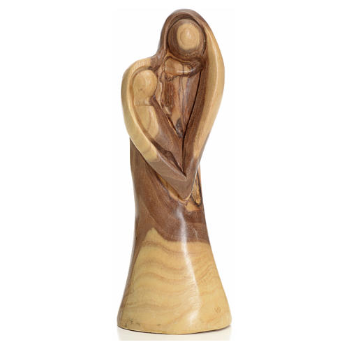 Mary and baby, stylised in Holy Land olive wood 1