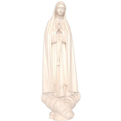 Virgen de Fátima de madera natural patinada de la Val Gardena 1