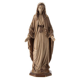 Immaculate Mary statue in waxed Valgardena wood