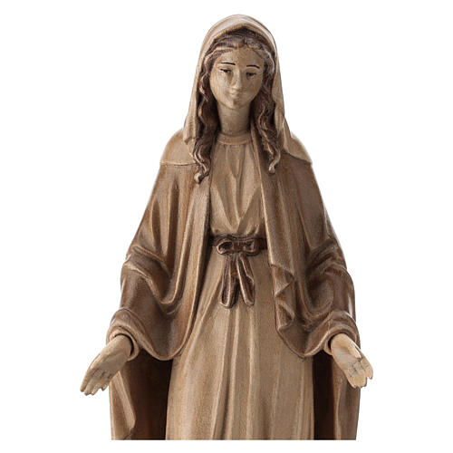 Immaculate Mary statue in waxed Valgardena wood 2