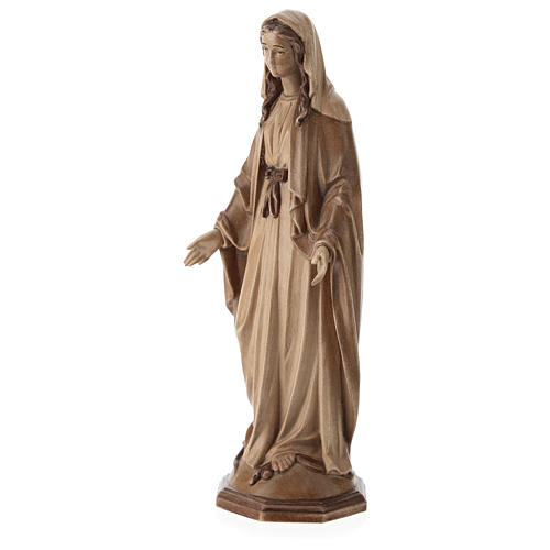 Immaculate Mary statue in waxed Valgardena wood 3