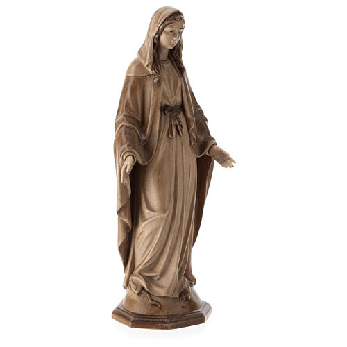 Virgen Inmaculada de madera multi-patinada de la Val Gardena 4