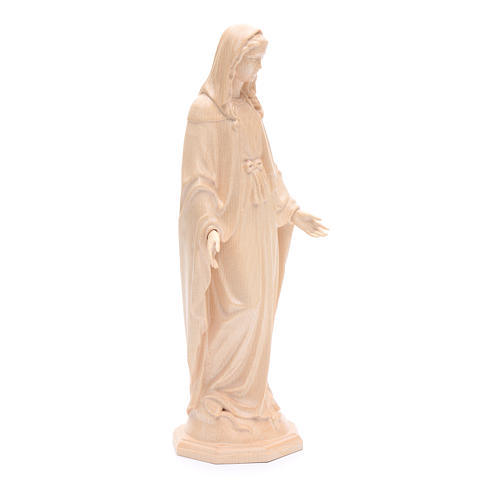 Immaculate Mary statue in Valgardena wood, natural wax 4