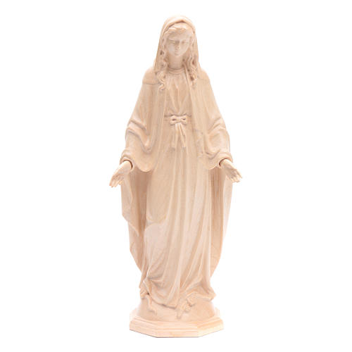 Imagen de la Virgen Inmaculada de madera natural patinada de la Val Gardena 1