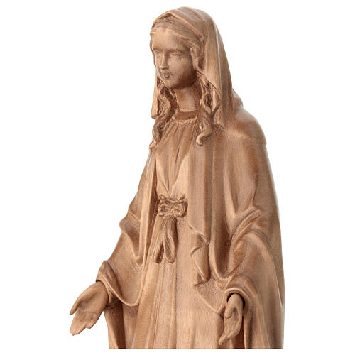 Immaculate Mary statue in patinated Valgardena wood 2