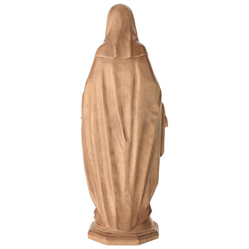 Immaculate Mary statue in patinated Valgardena wood 6
