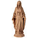 Estatua de la Virgen Inmaculada de madera patinada color nogal de la Val Gardena s1