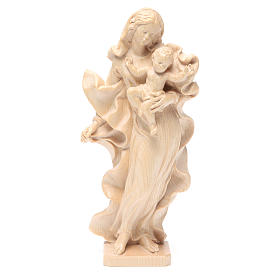 Mary and baby statue Baroque style in natural waxed Valgardena w