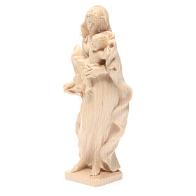 Imagen Virgen con niño de estilo barroco de madera natural patinada de la Val Gardena