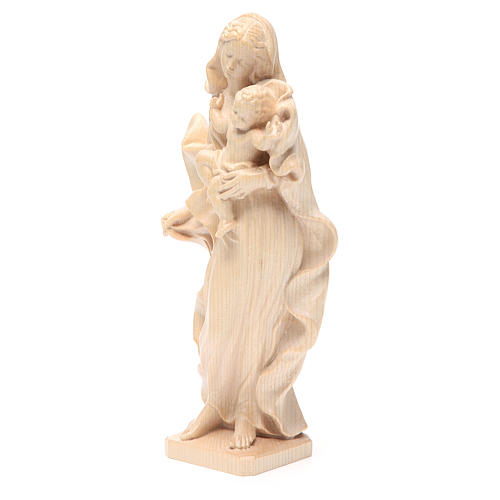 Imagen Virgen con niño de estilo barroco de madera natural patinada de la Val Gardena 2