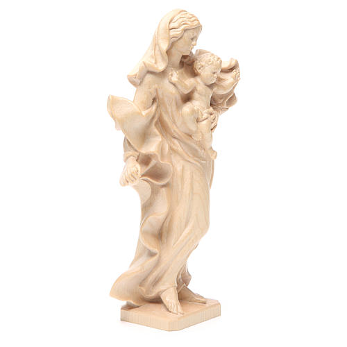 Imagen Virgen con niño de estilo barroco de madera natural patinada de la Val Gardena 4