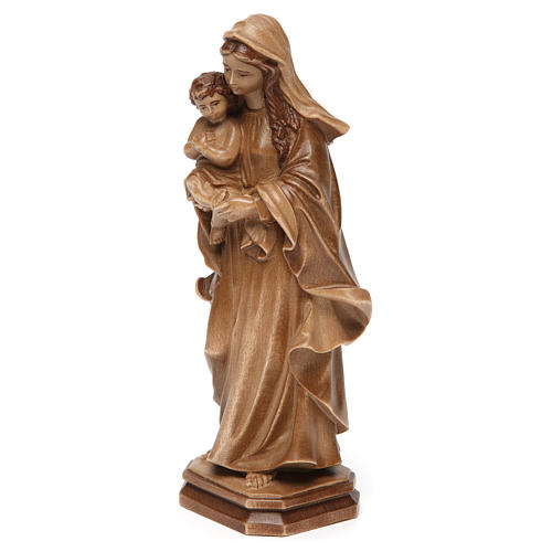 Virgem Maria estilo barroco madeira Val Gardena pátina múltipla 3