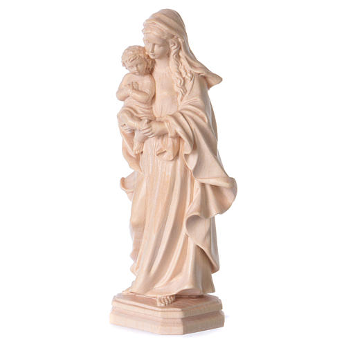 Virgin Mary statue in Valgardena wood, Baroque style, natural fi 3
