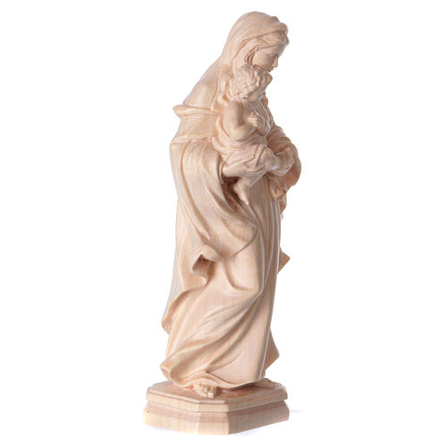 Virgin Mary statue in Valgardena wood, Baroque style, natural fi 4