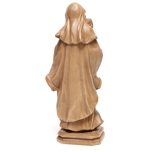 Virgin Mary statue in patinated Valgardena wood, Gothic style 5