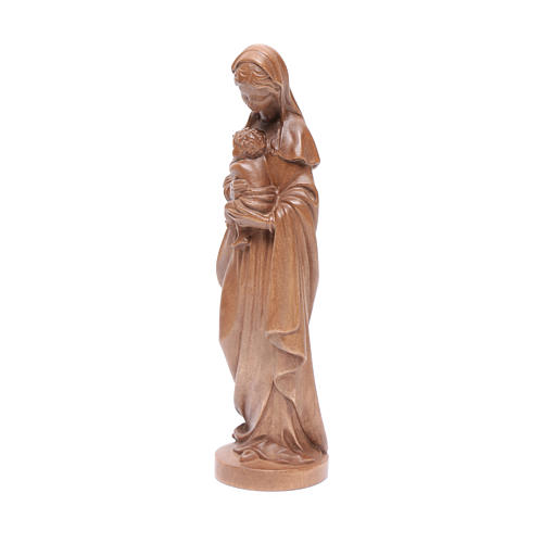 Virgen con niño de madera patinada de la Val Gardena 2