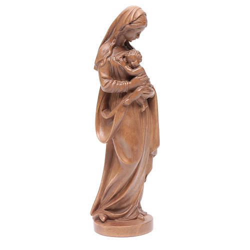 Virgen con niño de madera patinada de la Val Gardena 4