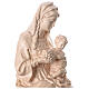 Estatua Virgen sentada con niño y uva de madera natural de la Val Gardena, acabado con cera transparente s2