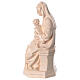 Estatua Virgen sentada con niño y uva de madera natural de la Val Gardena, acabado con cera transparente s5