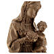 Mary sitting with baby and grapes, statue in patinated Valgarden s4