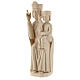 Estatua Virgen con niño de estilo románico de madera natural y acabado con cera transparente, 28 cm s3