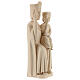 Estatua Virgen con niño de estilo románico de madera natural y acabado con cera transparente, 28 cm s5