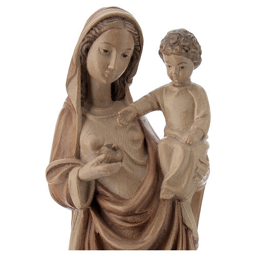 Virgen con niño de estilo gótico de madera multi-patinada de la Val Gardena, 25 cm 2