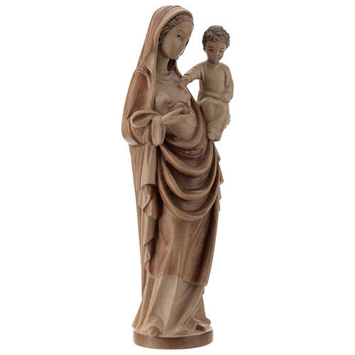 Virgen con niño de estilo gótico de madera multi-patinada de la Val Gardena, 25 cm 4